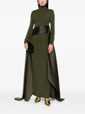 Edgy Sheath Turtleneck Long Sleeve Ruched Back Train Floor Length For Sale Prom Dress