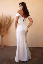 Elegance Sheath/Column Off-The-Shoulder Sleeveless Floor-Length Prom Dress