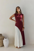 Elegant A Line Boat Neck Cap Sleeve Keyhole Back Floor Length Prom Dress