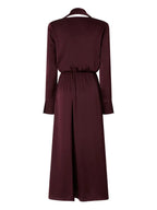 Elegant A-Line Cowl-Neck Long Sleeve Ruched Back Midi Length Prom Dress