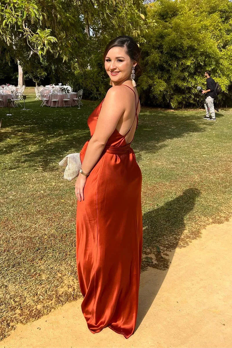 A-Line Cowl Neck Sleeveless Maxi Formal Dress