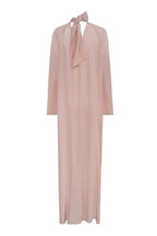 Elegant A Line Mock Neck Long Sleeve Back Tie Floor Length Prom Dress
