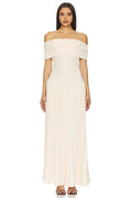 Elegant A Line Off Shoulder Short Sleeve Zipper Back Floor Length Evening Dress