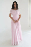 A-Line Off-The-Shoulder Sleeveless Backless Maxi Evening Dress