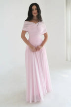 A-Line Off-The-Shoulder Sleeveless Backless Maxi Evening Dress