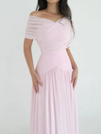 A-Line Off-The-Shoulder Sleeveless Backless Maxi Evening Dress