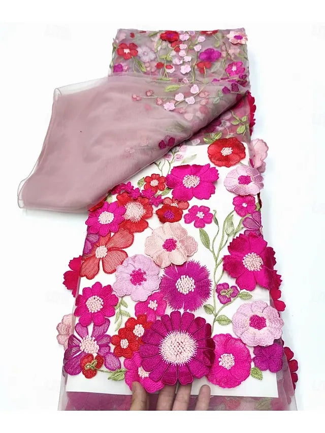 A-Line One Shoulder 3D Floral Maxi Dress