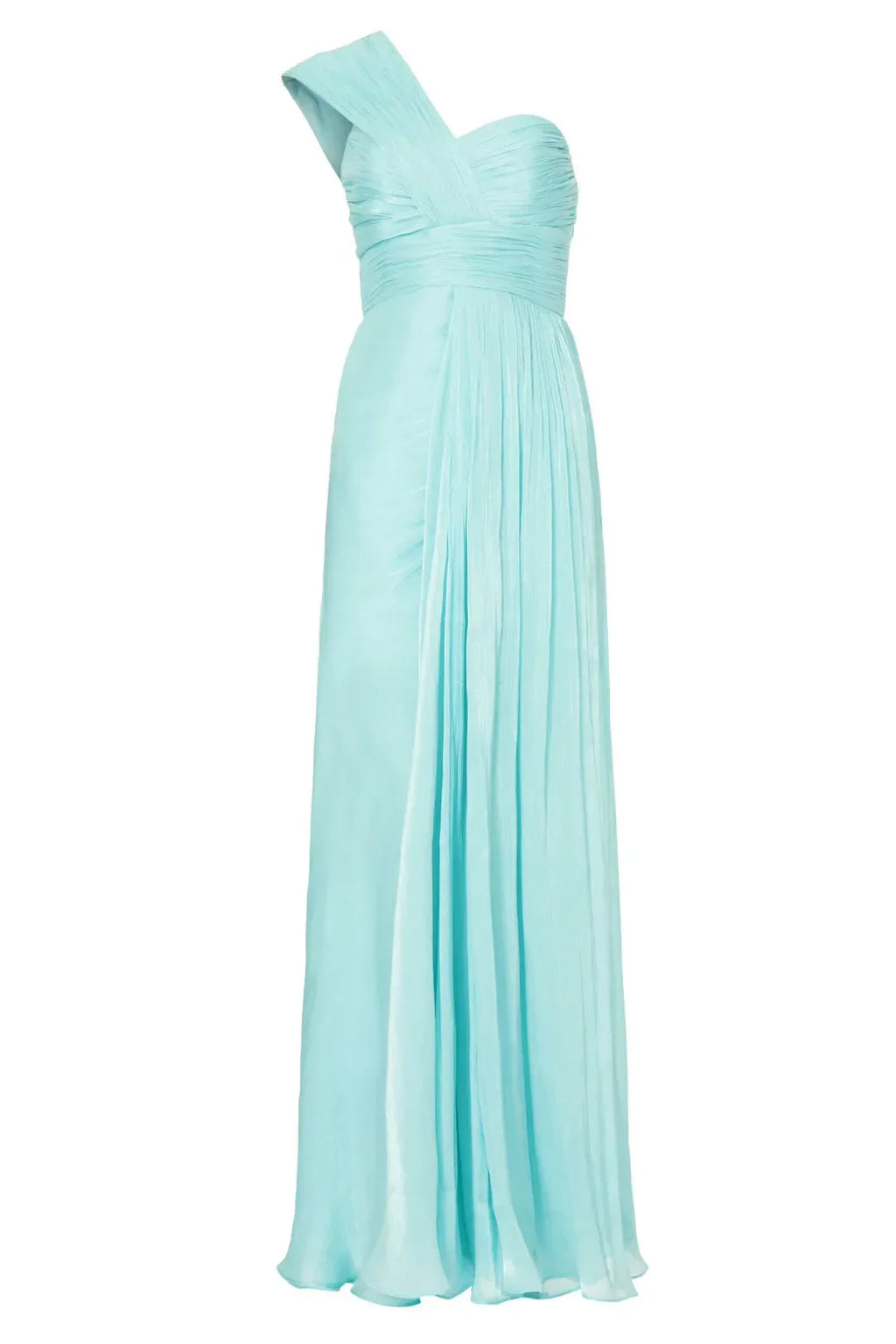 Elegant A Line One Shoulder Ruched Bodice Floor Length Plus Size Prom Dress