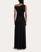 Elegant A-Line One Shoulder Sleeveless Ruched Back Floor Length Prom Dress