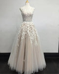 A-Line Round Neck Sleeveless Maxi Wedding Dress