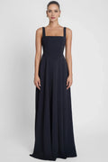 Elegant A Line Square Neck Sleeveless Back Zip Floor Length Prom Dress