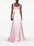 Elegant A-Line Square Neck Sleeveless Deep V Back Floor Length Prom Dress