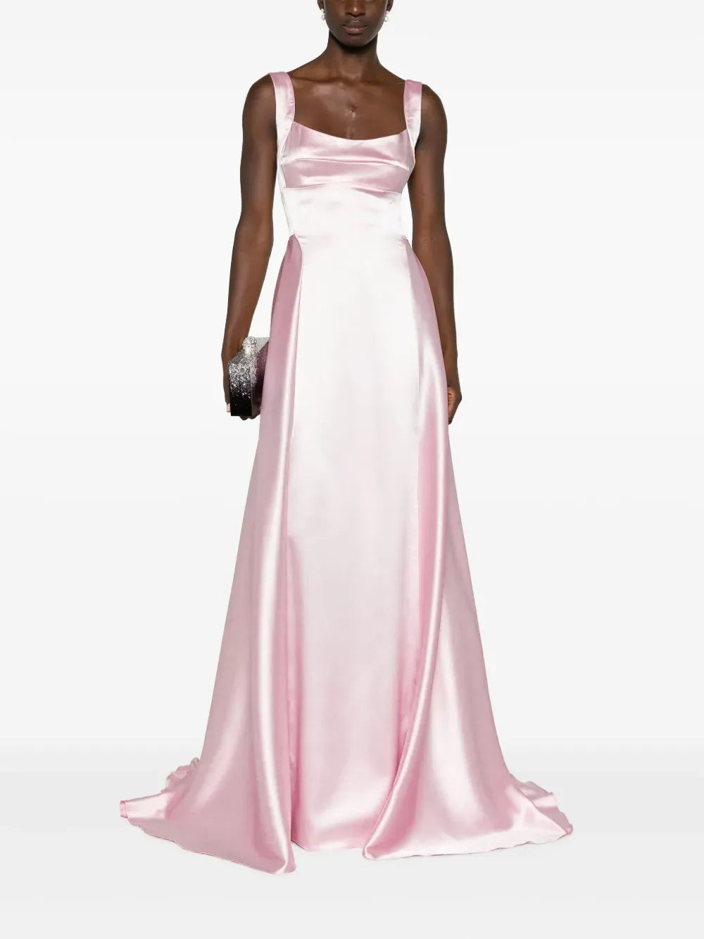 Elegant A-Line Square Neck Sleeveless Deep V Back Floor Length Prom Dress