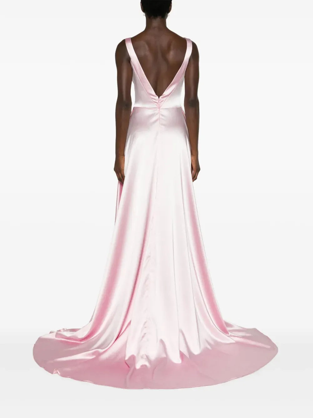 Elegant A-Line Square Neck Sleeveless Deep V Back Floor Length Prom Dress