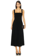 Elegant A Line Square Neck Sleeveless Open Back Midi Evening Dress
