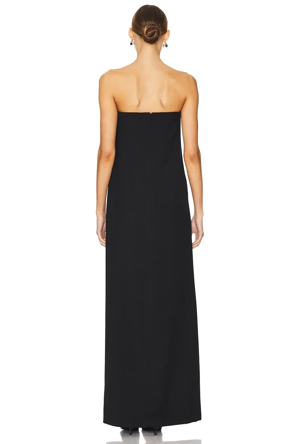 Elegant A Line Strapless Sleeveless Backless Floor Length Evening Dress