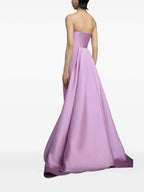 Elegant A-Line Strapless Sleeveless Open Back Train Floor Length For Adults Prom Dress