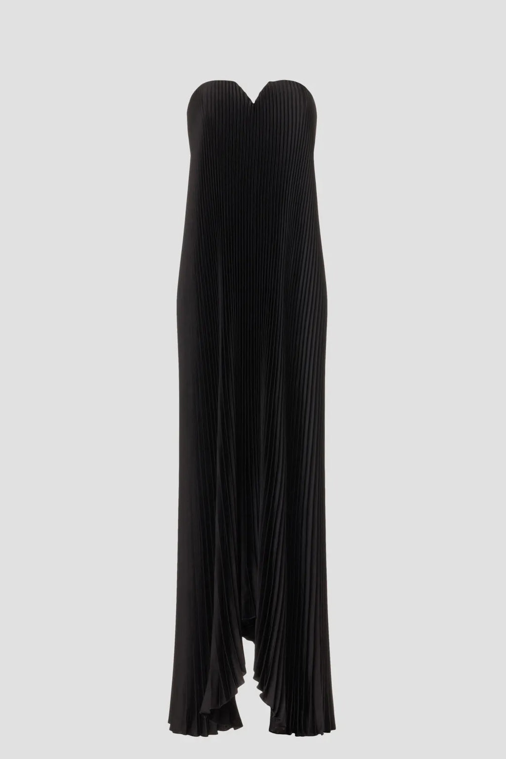 Elegant A Line Strapless Sleeveless Pleated Asymmetrical Hem Floor Length Plus Size Prom Dress