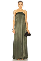 Elegant A Line Strapless Sleeveless Solid Back Floor Length Evening Dress