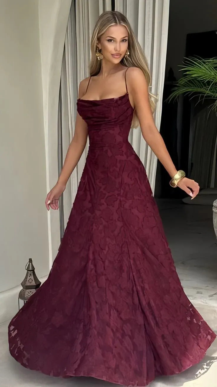 A-Line Strapless Sweetheart Criss Cross Lace-Up Back Jacquard Maxi Evening Dress