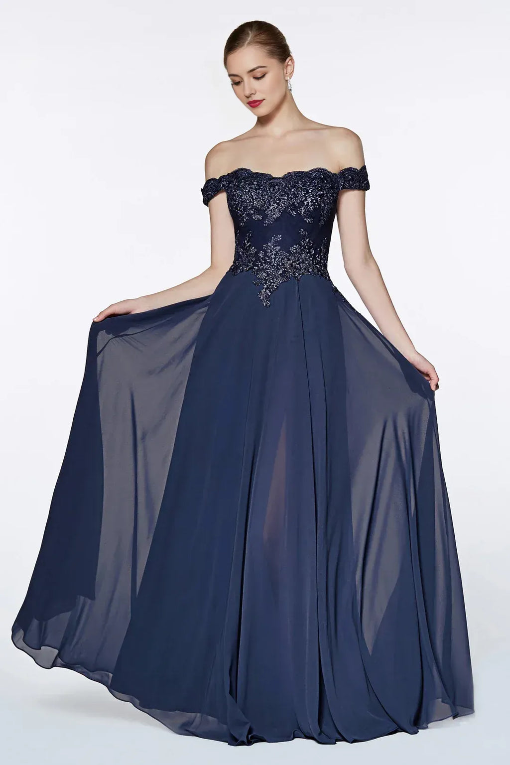Elegant A-Line Sweetheart Off-the Shoulder Closed Back Floor Length Prom Dress