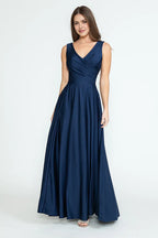 Elegant A-Line V-Neck Sleeveless Closed Back Floor Length Prom Dress