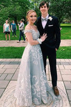 Ball Gown Off Shoulder Beaded Prom Dress