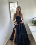 Ball Gown Square Neck Sleeveless Maxi Prom Dress