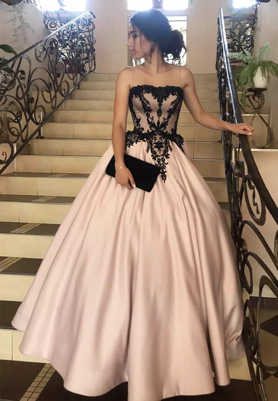 Ball Gown Sweetheart Strapless Maxi Prom Dress