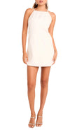 Elegant Halter Neck Sleeveless Trim Accent Zip Back Short Length Homecoming Dress