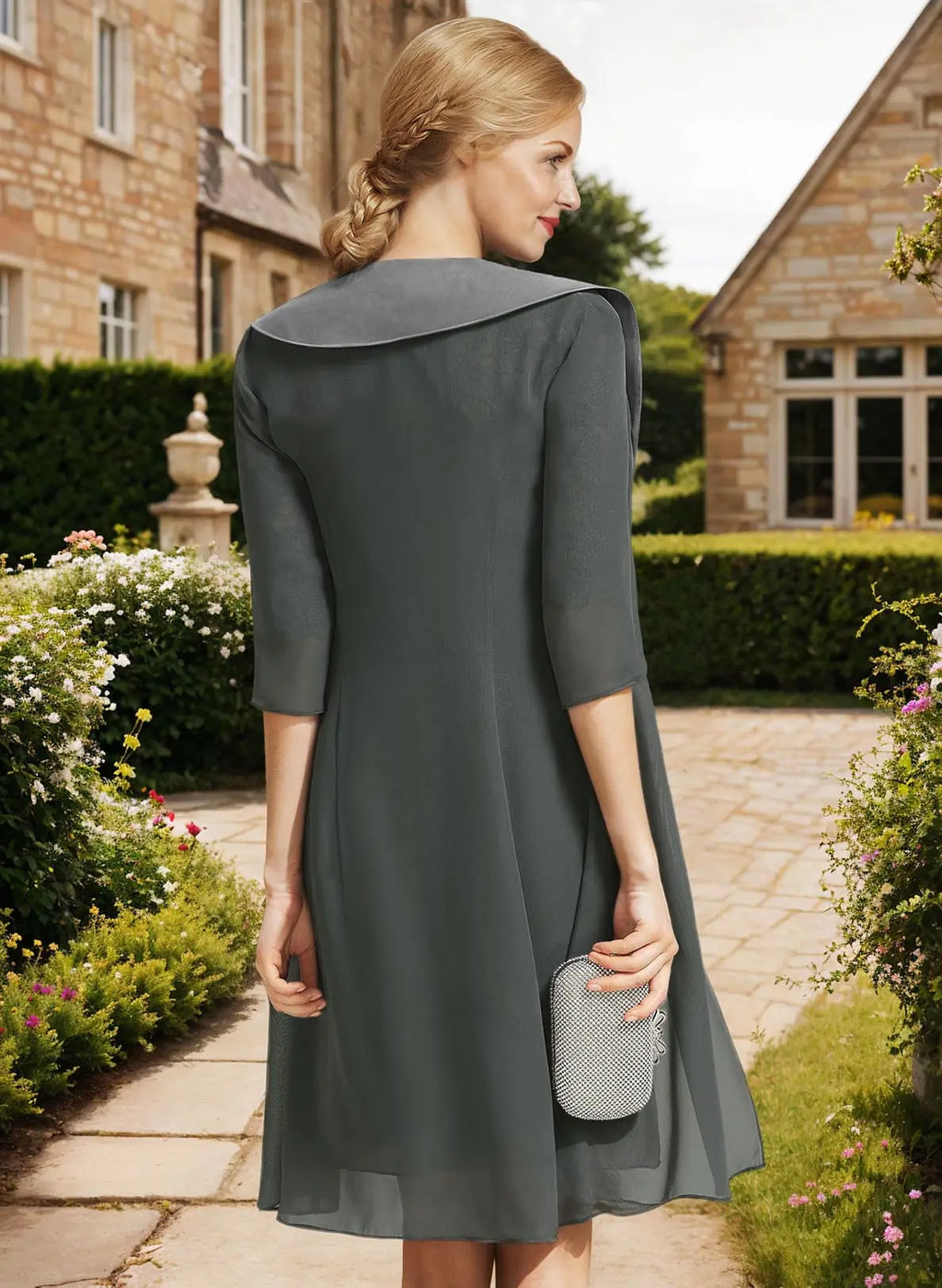 Knee-Length Mother of the Bride Dress with Matching Jacket