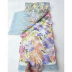 Mermaid Asymmetric Cape Sleeve Maxi Floral Dress