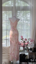 Mermaid Cowl Neck Sleeveless Maxi Formal Dress