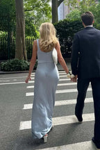 Mermaid Cowl Neck Wide Strap Maxi Dress