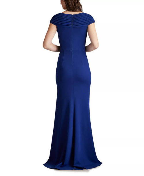 Élégante Robe de Bal Longue Sirène à Col V Profond Manches Courtes et Dos Froncé pour Femme