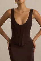 Elegant Mermaid Deep V Neck Sleeveless Zipper Back Floor Length Evening Dress