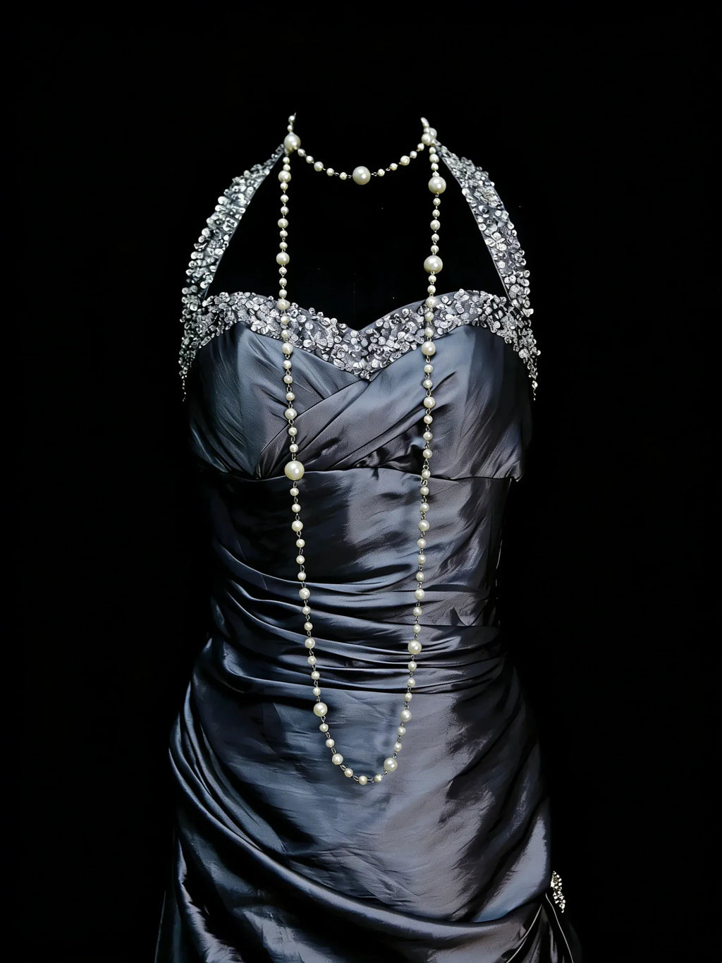 Mermaid Halter Neck Sleeveless Bow Back Floor-Length Cocktail Dress
