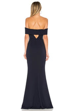 Elegant Mermaid Off Shoulder Short Sleeve Keyhole Back Floor Length Evening Dress