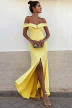 Mermaid Off Shoulder Short Sleeve Maxi Evening Dress