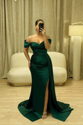 Mermaid Off Shoulder Short Sleeve Maxi Prom Dress