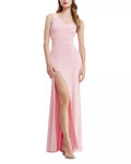Elegant Mermaid One Shoulder Sleeveless High Slit Floor Length For Sale Prom Dress