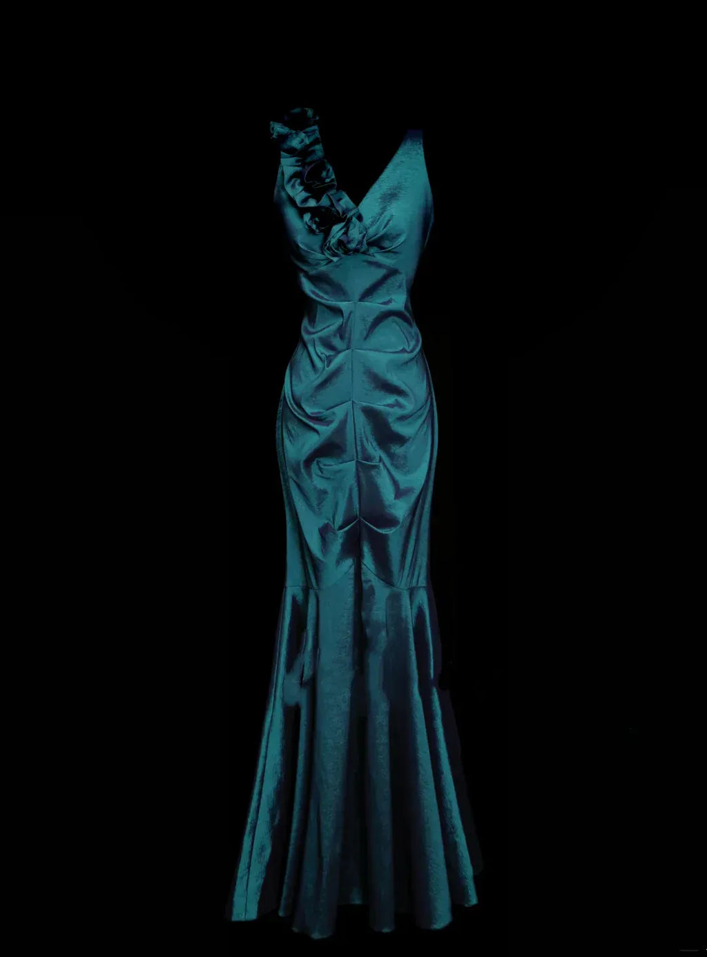 Mermaid One Shoulder Sleeveless Zip Back Floor-Length Evening Dress