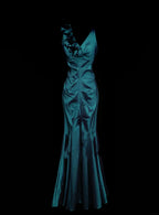 Mermaid One Shoulder Sleeveless Zip Back Floor-Length Evening Dress