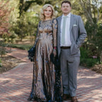 Mermaid Round Neck Long Sleeve Maxi Floral Dress