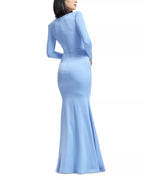 Elegant Mermaid Square Neck Long Sleeve Zipper Back Floor Length For Ladies Prom Dress