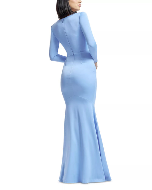 Elegant Mermaid Square Neck Long Sleeve Zipper Back Floor Length For Ladies Prom Dress
