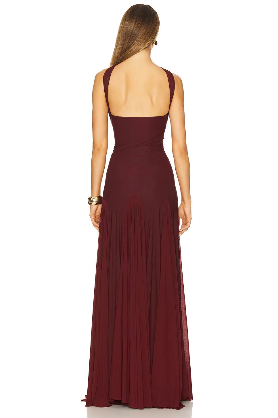 Elegant Mermaid Strapless Draped Back Floor Length Evening Dress