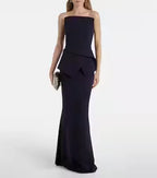 Elegant Mermaid Strapless Sleeveless Zipper Back Floor Length Prom Dress