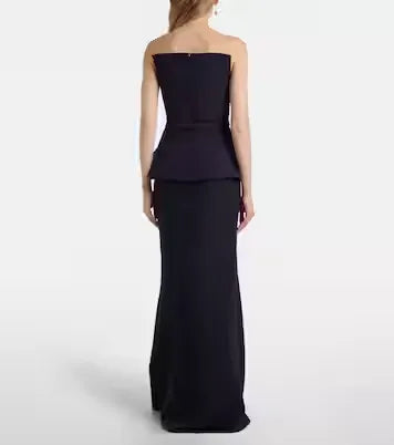 Elegant Mermaid Strapless Sleeveless Zipper Back Floor Length Prom Dress