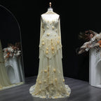 Mermaid Strapless Sleeveless Lace-Up Back 3D-Flower Appliqué Wedding Dress